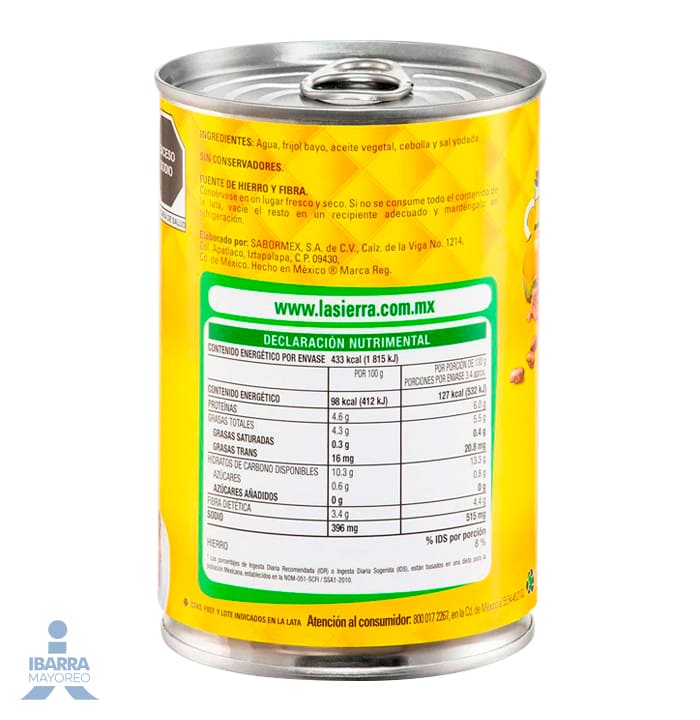 Frijol Bayo Refrito La Sierra 440 g