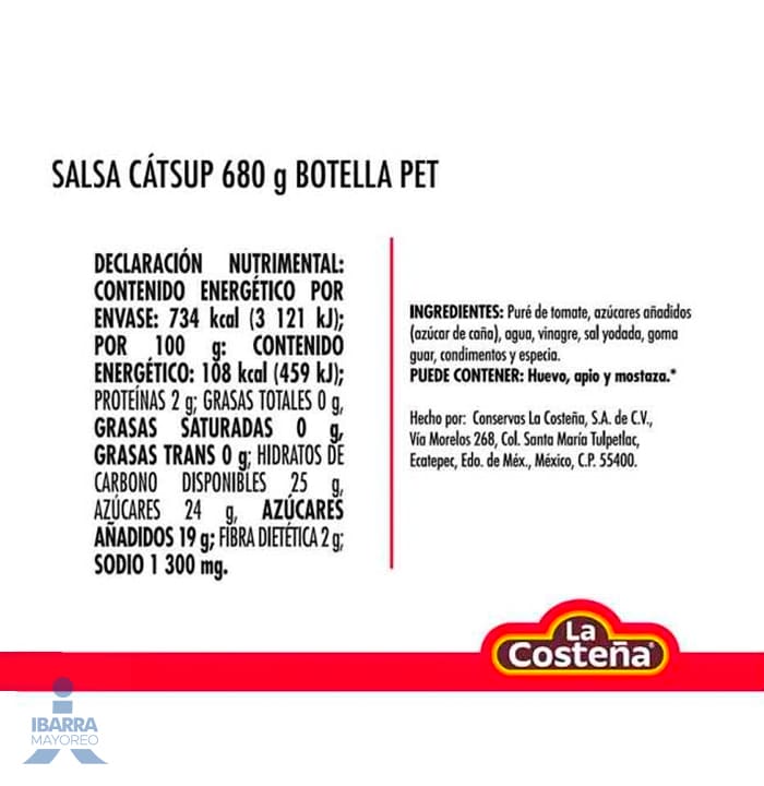 Salsa Cátsup La Costeña 680 g