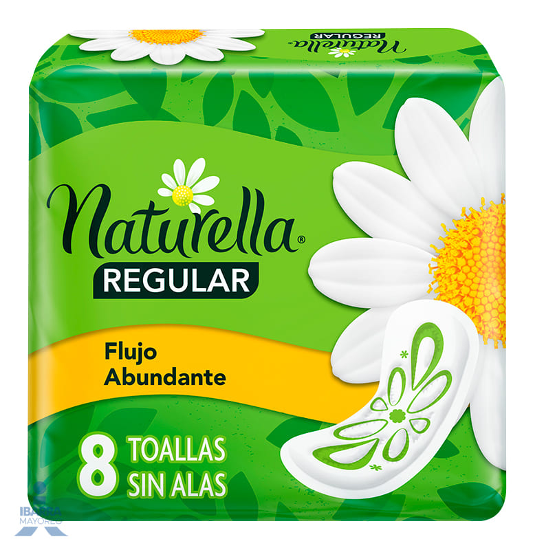 Toalla Sanitaria Naturella Manzanilla sin alas 8 pzas.