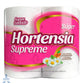 Papel Higiénico Hortensia Supreme Rosa 450 hojas 4 rollos