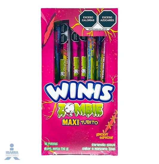 Dulce Winis Tubito Maxi Zombie 16 pzas.