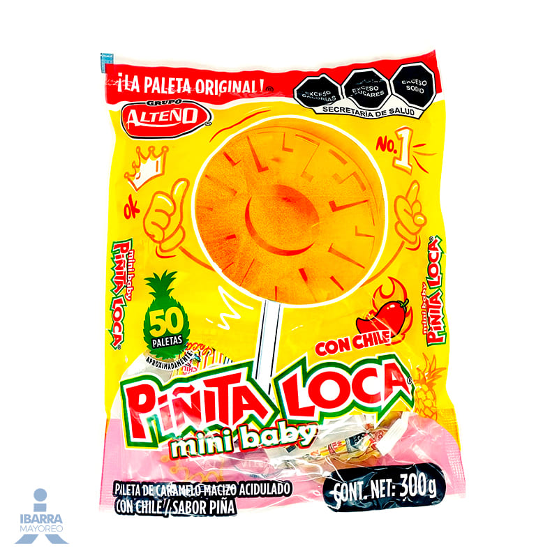 Paleta Alteño Mini Baby Piñita Loca 50 pzas.