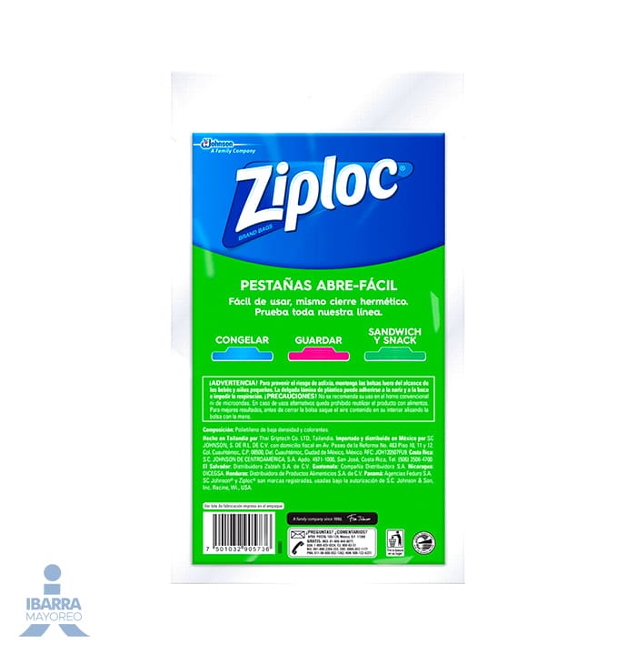 Bolsa Hermética Ziploc Sándwich 20 pzas.