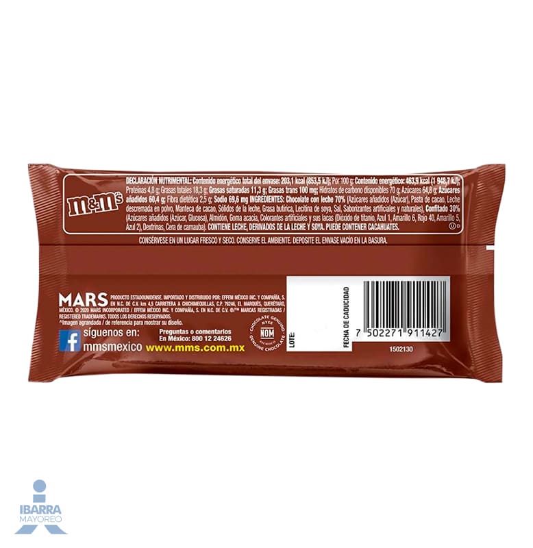 Chocolate con Leche m&m Confitado 6/42.5 g