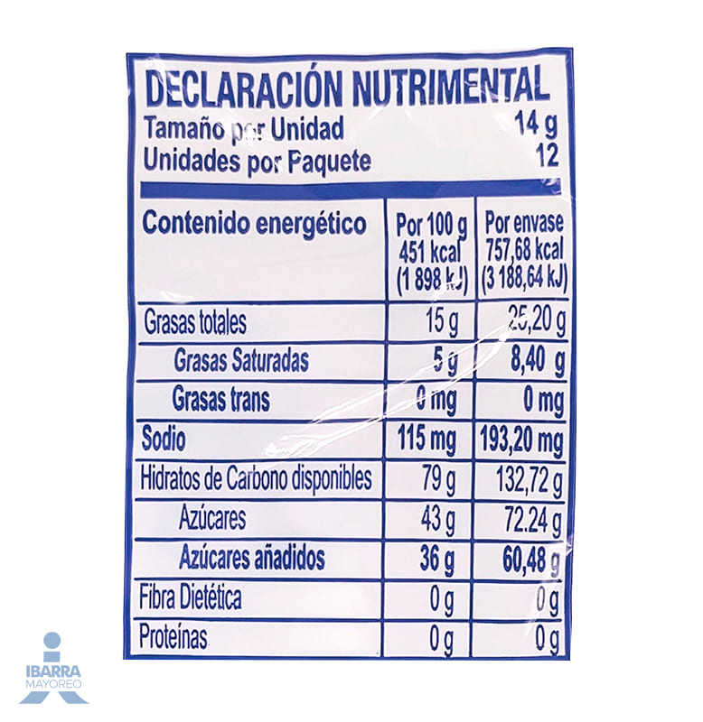 Galleta Colombina Wafer Vainilla 12 pzas.