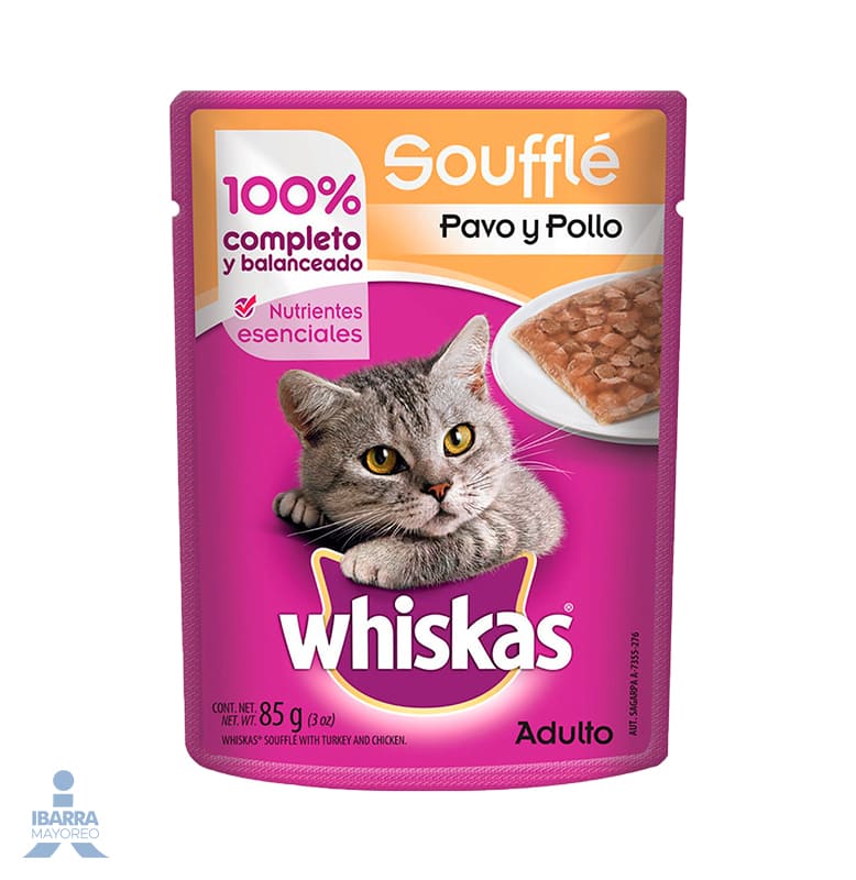 Alimento Whiskas Soufflé Pollo y Pavo Adulto 85 g