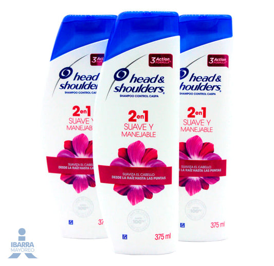 Shampoo Head & Shoulders Suave Manejable 2 en 1 375 ml