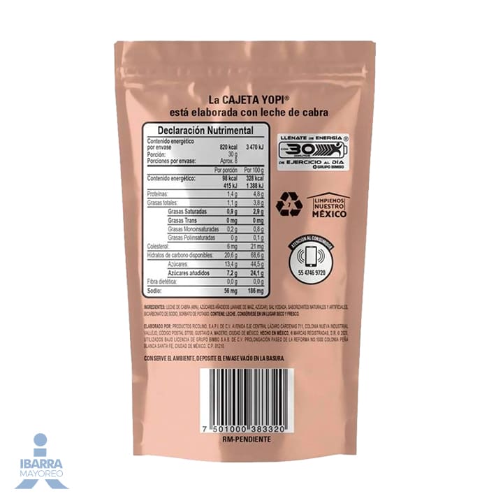 Cajeta Coronado Quemada Yopi Doy Pack 250 g