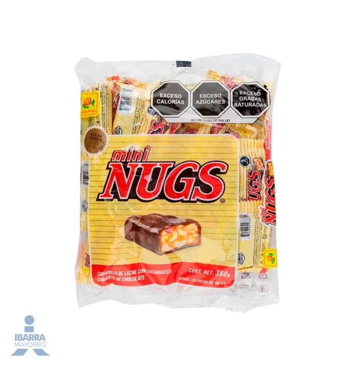 Chocolate Nugs Cacahuate y Caramelo de la Rosa 24 pzas.