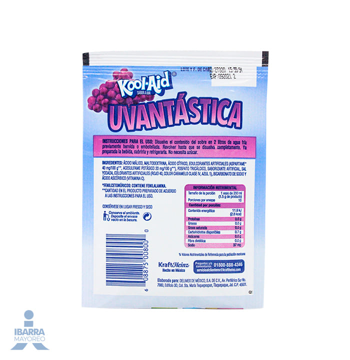 Refresco Kool Aid Uvantástica 15 g