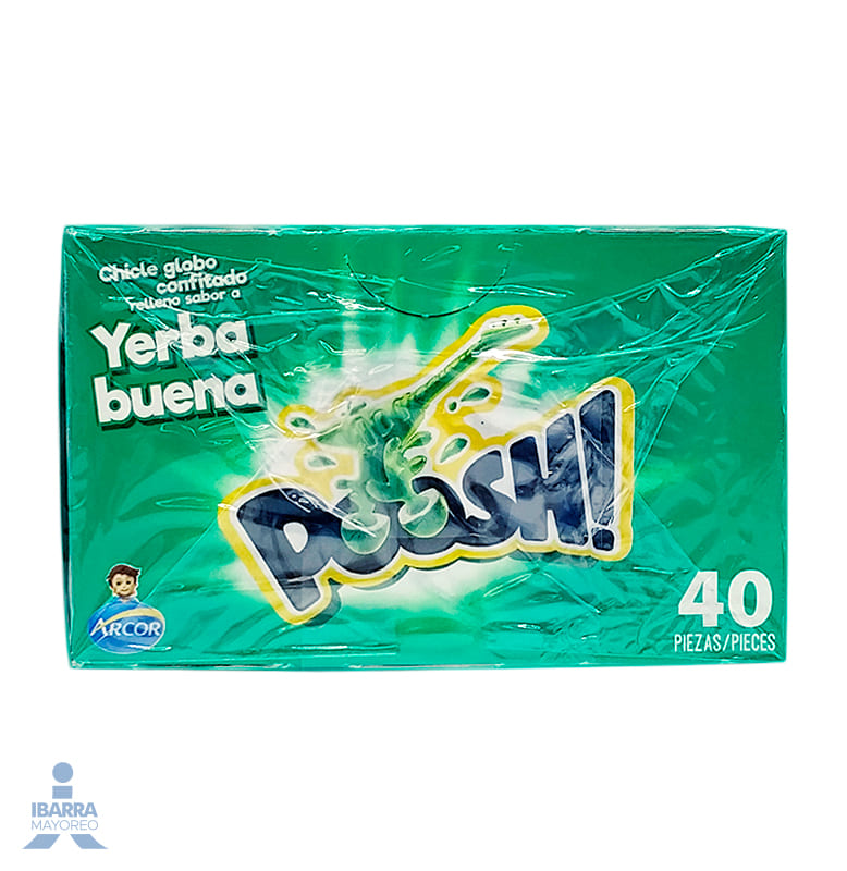 Goma de Mascar Arcor Poosh Yerbabuena 40 pzas.