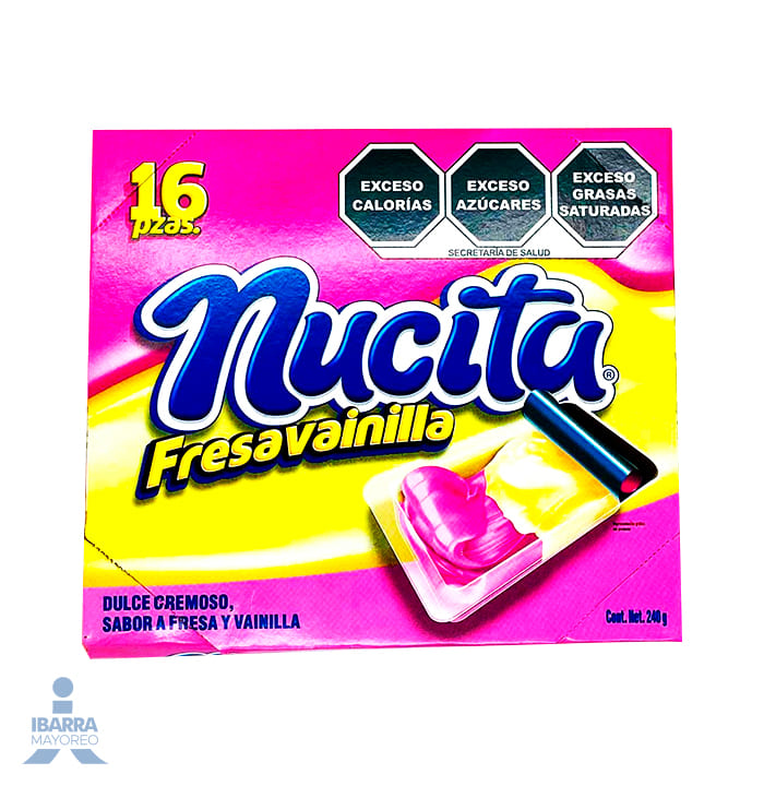 Dulce Cremoso Nucita Vainilla Y Fresa 16 pzas