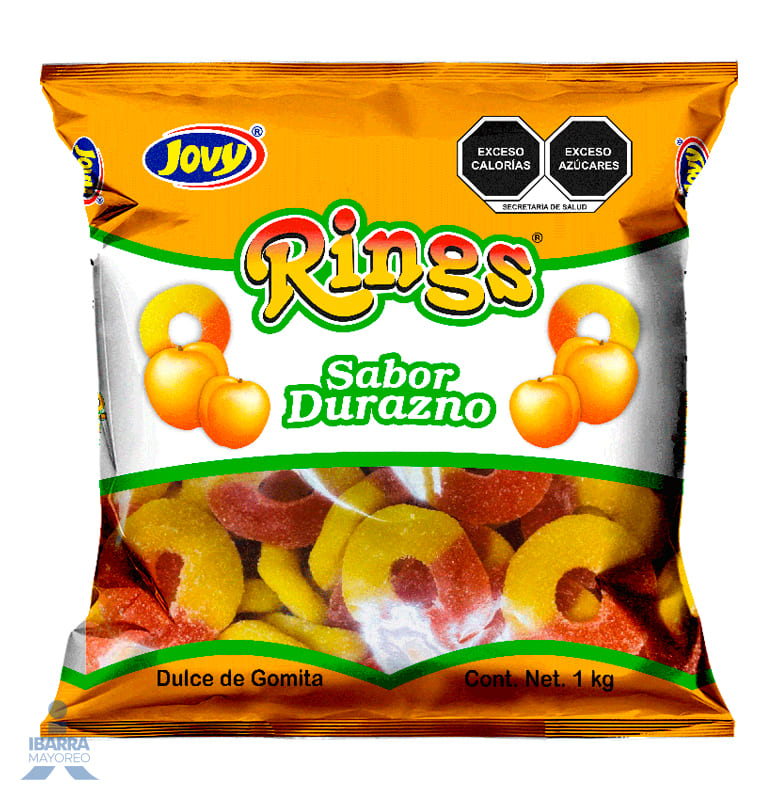 Goma Jovy Rings Durazno 1 kg
