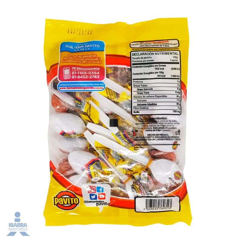Tamarindo Pavito Cucharitas 20 pzas.