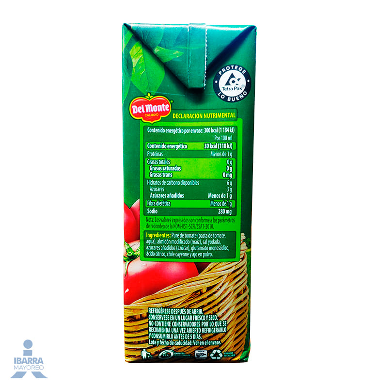 Puré de Tomate Condimentado Del Monte Tetra Pack 1 L