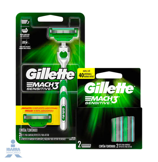 Rastrillo Gillette Mach3 Sensitive GRATIS 2 cartuchos