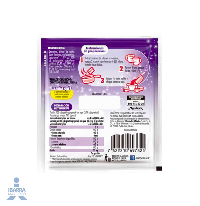 Gelatina Jell-O Uva 25 g