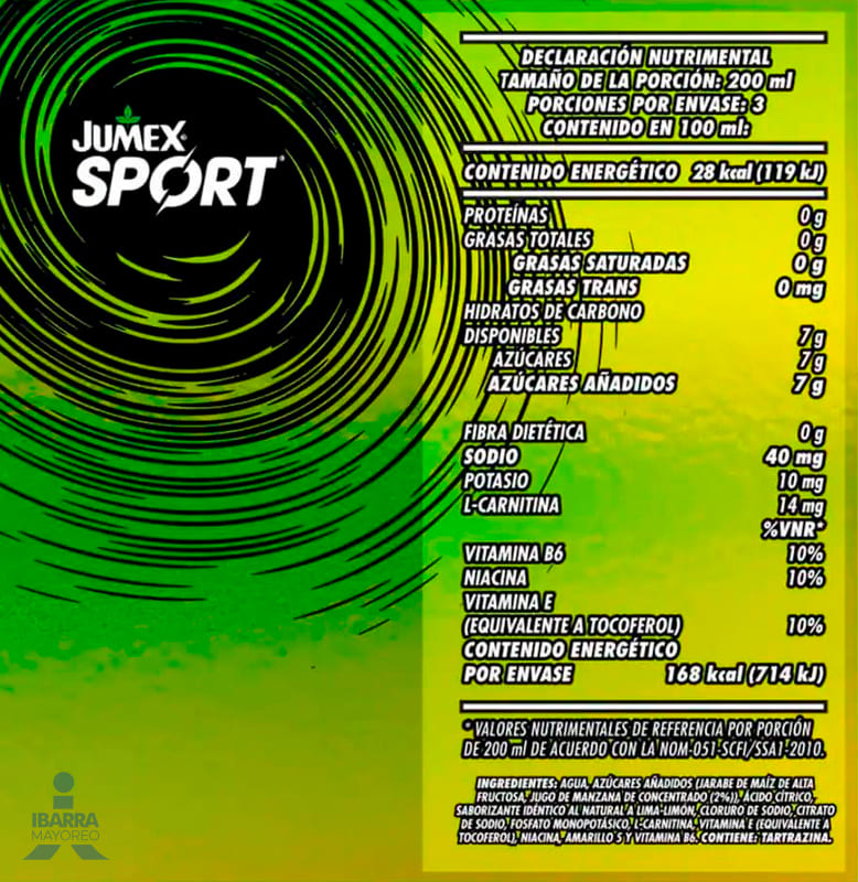 Bebida Jumex Sport Lima Limón Nuevo 600 ml