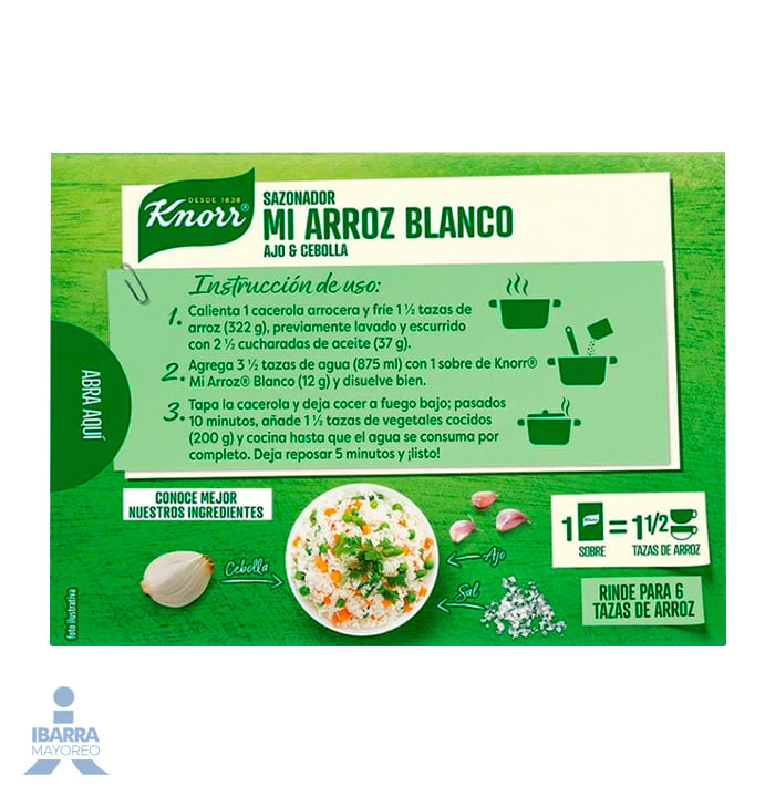 Knorr Sazonador Mi Arroz Blanco 4/12 g