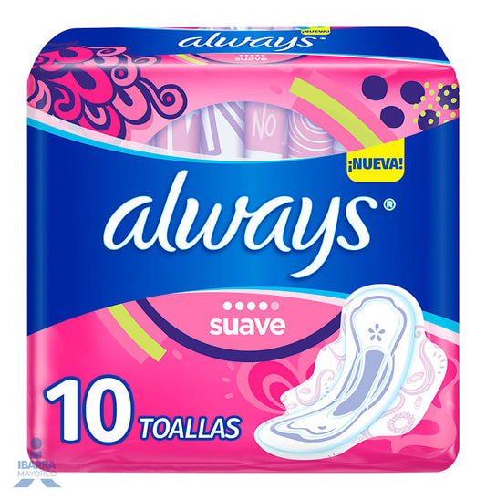 Toalla Sanitaria Always Pinkcess con alas 10 pzas.