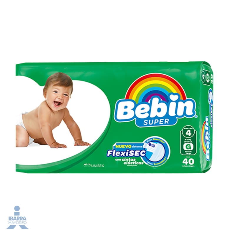 Pañal Bebin Súper Grande 40 pzas.