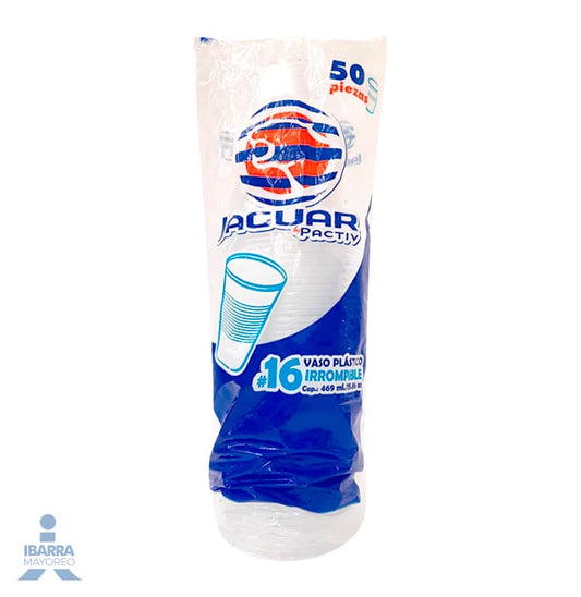 Vaso Plástico Jaguar no. 16 50 pzas.
