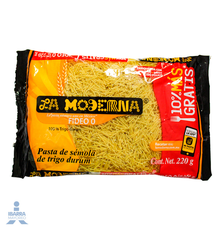 Pasta La Moderna Fideo no. 0 VA 200 g + 10% Gratis