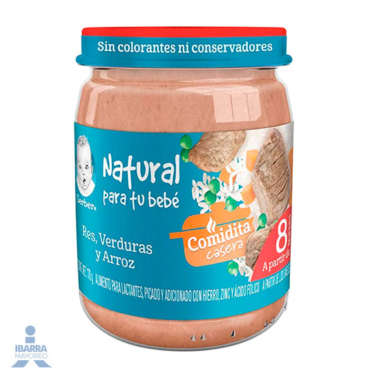 Gerber Picado Carne Verduras y Arroz Etapa 3 170 g