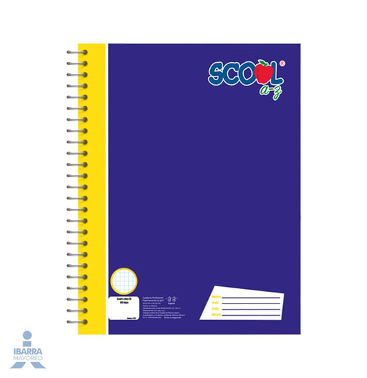 Cuaderno Scool Profesional Cuadro Chico 100 Hojas