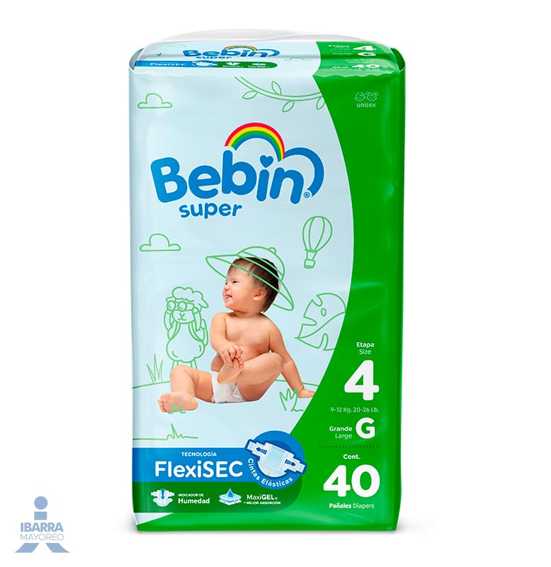 Pañal Bebin Súper Grande 40 pzas.