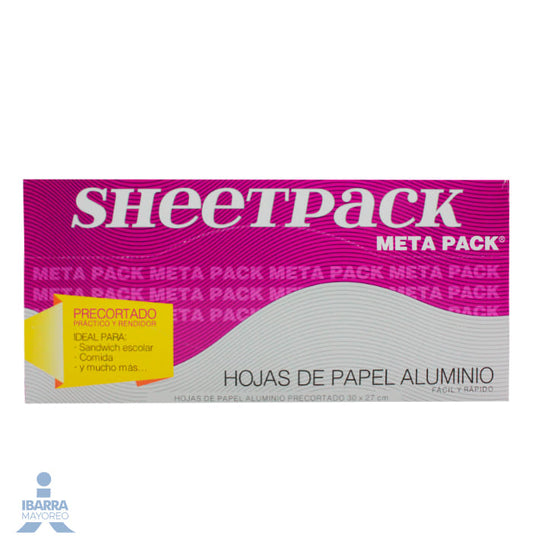 Papel Aluminio Sheetpack Precortado 30 x 27 500 hojas