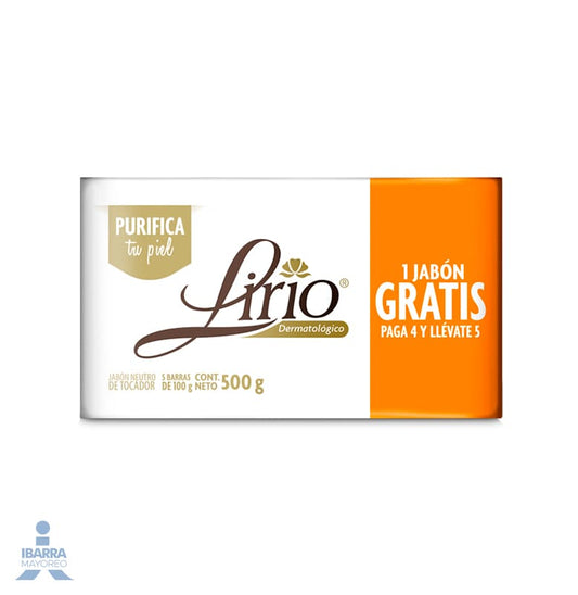 Jabón de tocador Lirio Dermatológico 4/100 g GRATIS 1 pza.