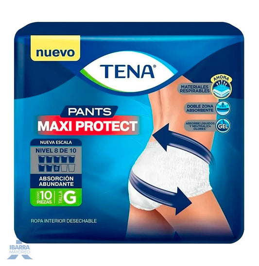 Pañal Tena Adulto Pants Maxi Protect Grande 10 pzas.