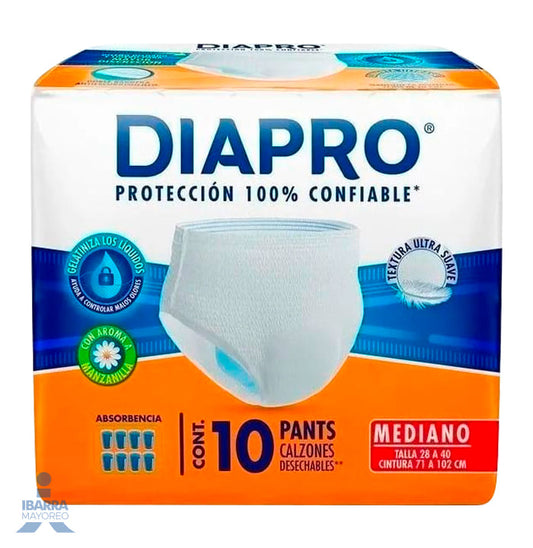 Pañal Diapro Pants Mediano 10 pzas.