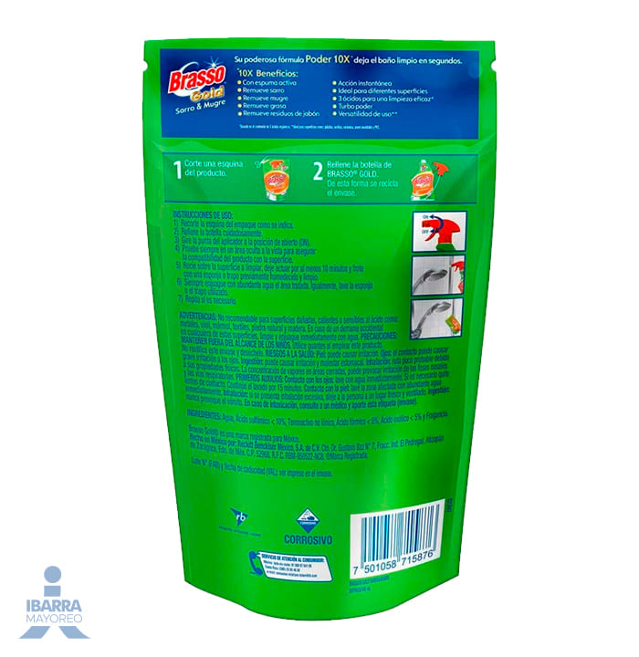 Limpiador Brasso Gold Sarro y Mugre Doy Pack 500 ml