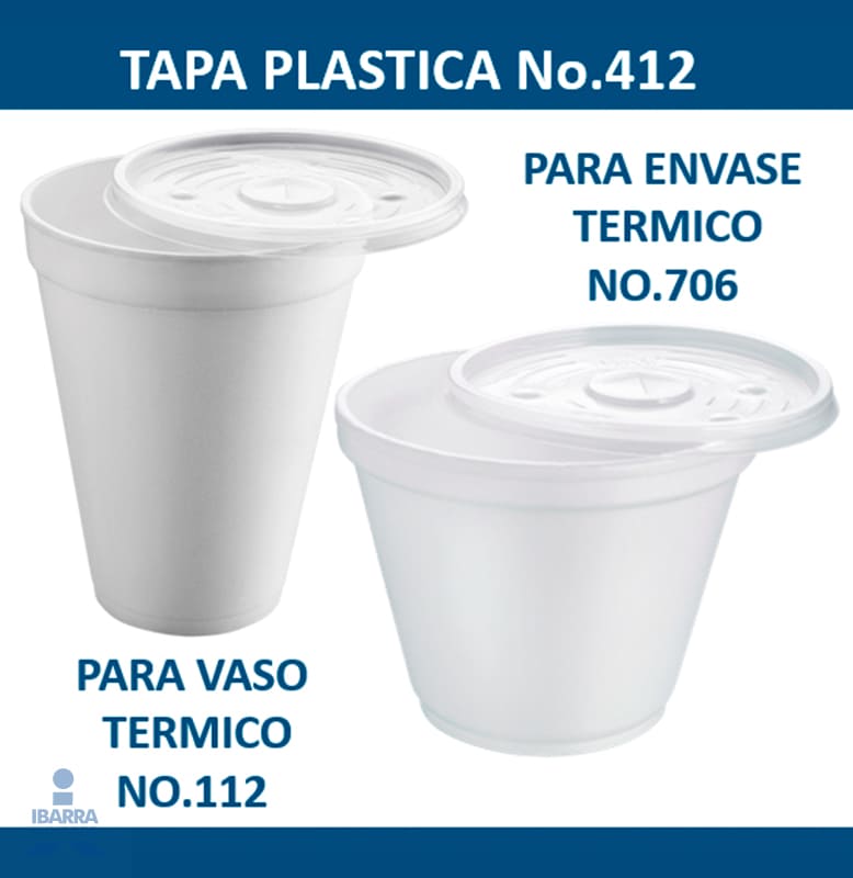 Tapa Plástico Convermex no. 412 50 pzas.