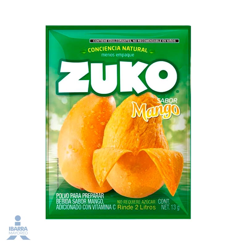 Bebida en Polvo Zuko Sabor Mango 13 g