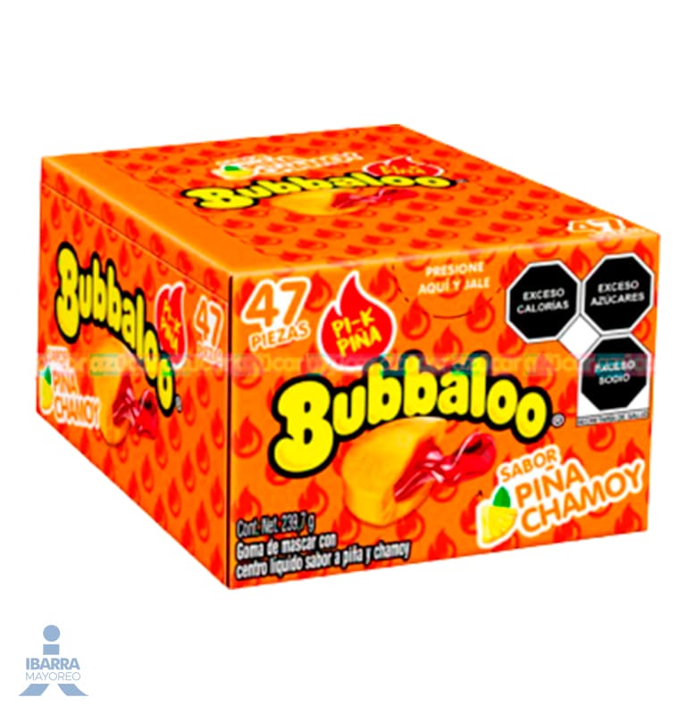 Goma de mascar Bubbaloo Pik Piña 47 pzas.
