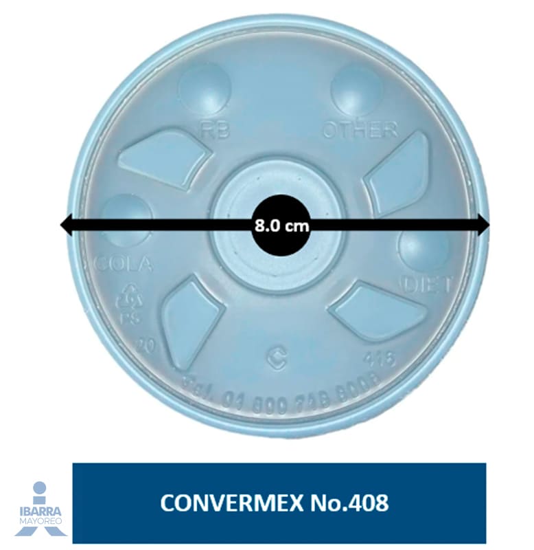 Tapa Plástico Convermex no. 408 50 pzas.