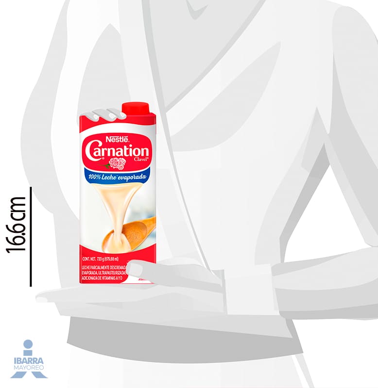 Leche evaporada Nestlé Carnation Clavel Original brick 720 g