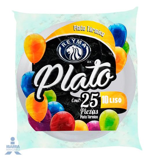 Plato Térmico Reyma Liso no. 10 25 pzas.