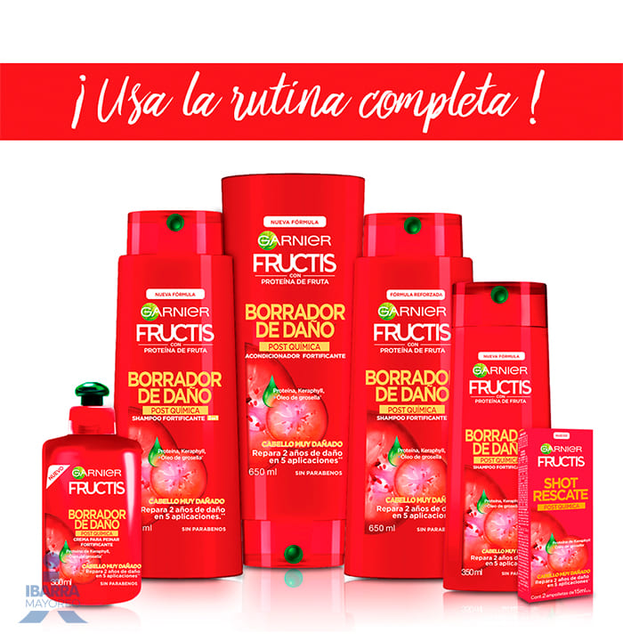 Crema para peinar Fructis Borrador Daño Post Química 300 ml