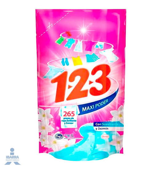 Detergente 123 con Suavizante Líquido 1 L