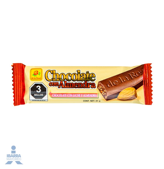 Chocolate de la Rosa Suizo con Leche y Almendras 16 pzas.