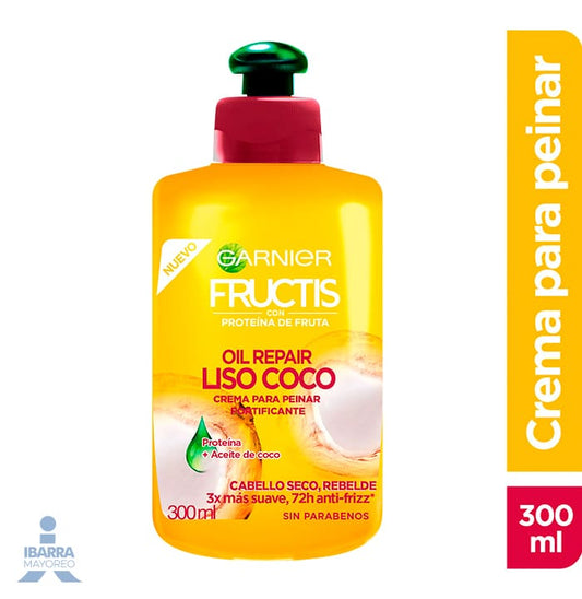 Crema para Peinar Fructis Liso Coco 300 ml