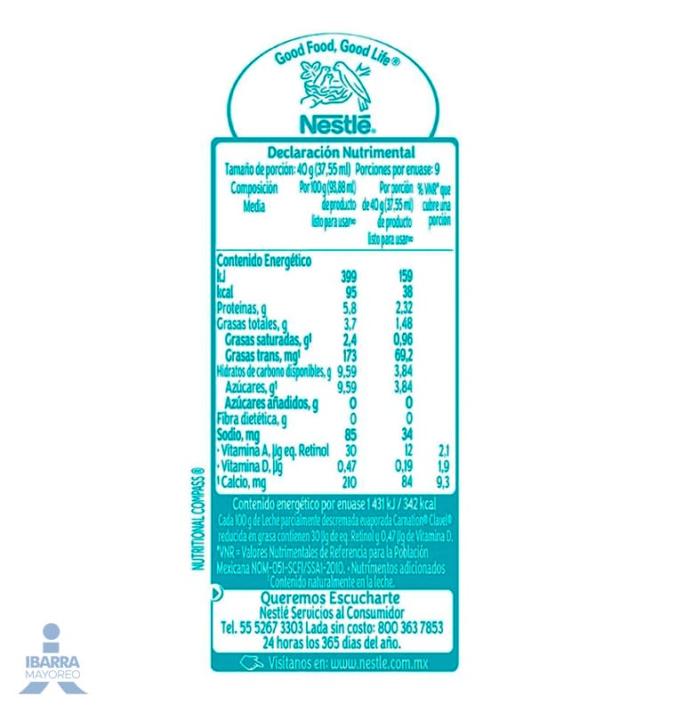 Leche Carnation Evaporada Light 360 g
