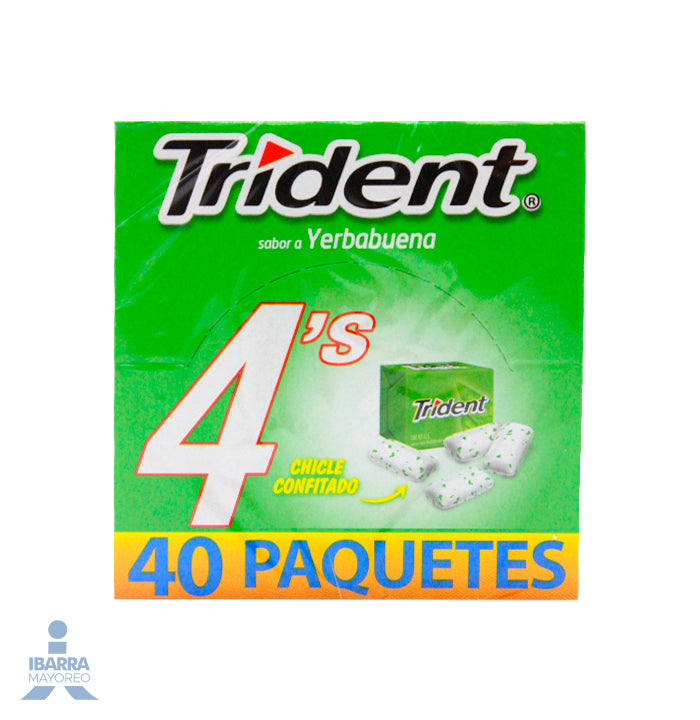 Goma de Mascar Trident Sabor Yerbabuena 40/4 pzas.