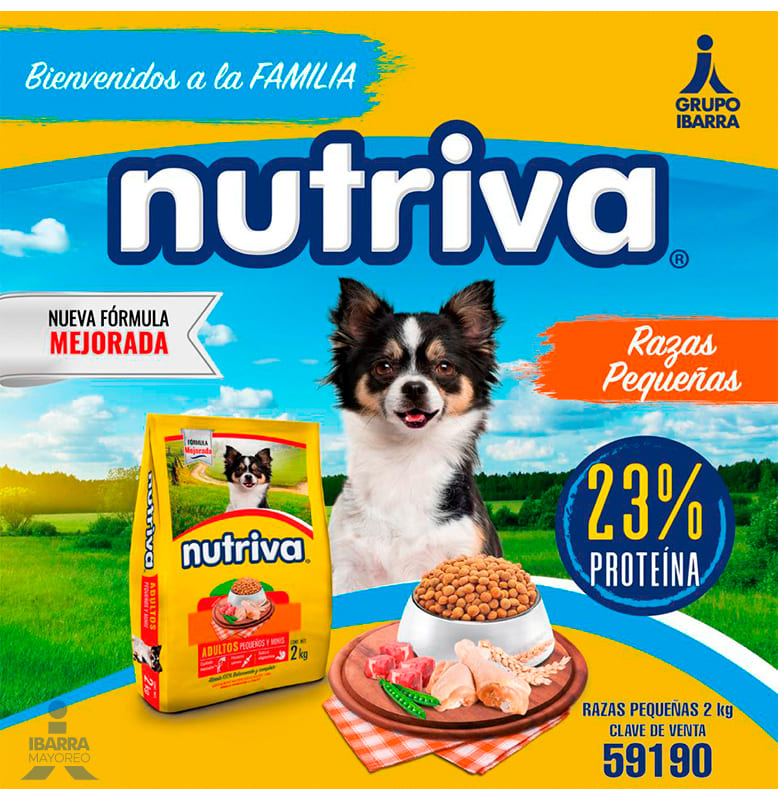 Alimento Nutriva Perro Razas Pequeñas y Minis Adulto 2 kg