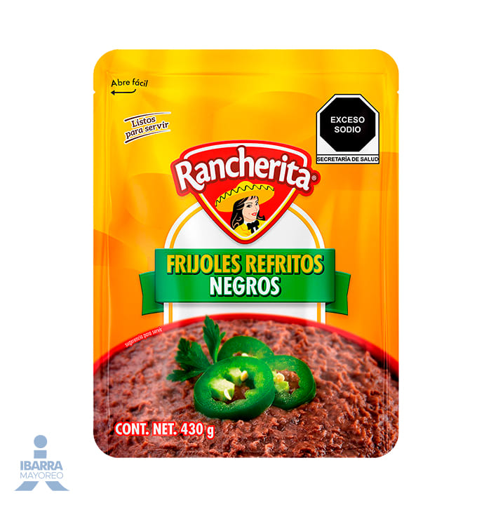Frijol Negro Refrito Rancherita Bolsa 430 g