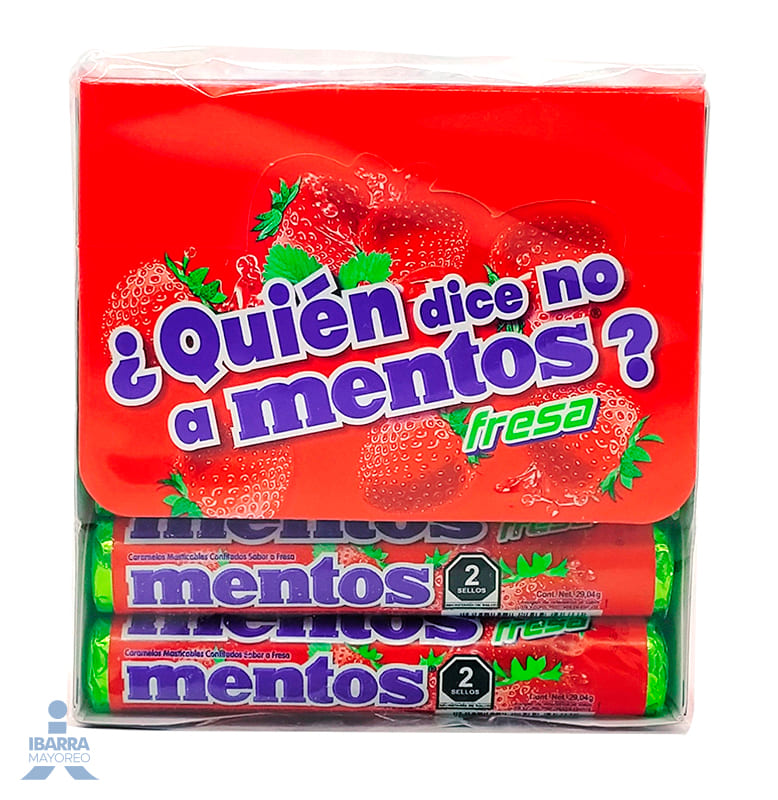 Dulce Mentos Fresa 12 pzas.